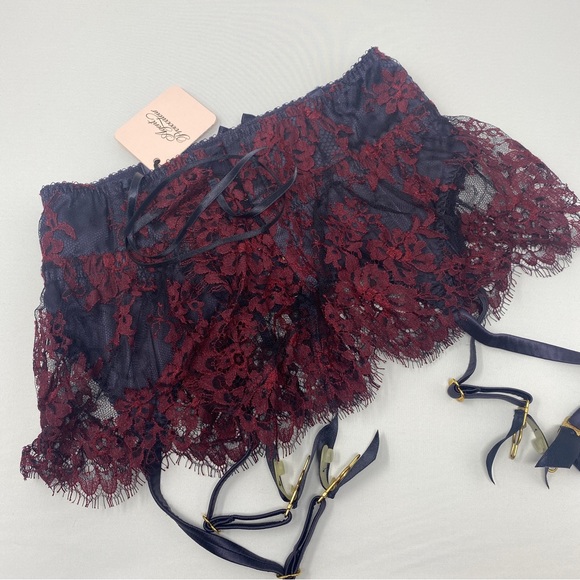 Agent Provocateur Carline Wine Navy Suspender AP2 Small NWT $475 - Picture 7 of 10